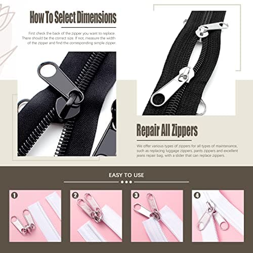 SHRJ 250Pcs Zipper Slider Repair Kit for Bags and Coats — view 4
