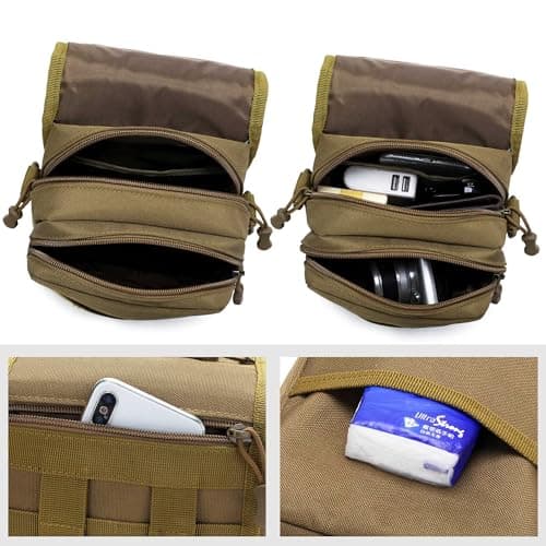 HUNTVP Messenger Bag Tactical Cross Body Bag Men Military Shoulder Bags Laptop Pack for Men Women Work Travelling Camping Hiking Outdoor (Black/Brown/Grey/Green) — view 4
