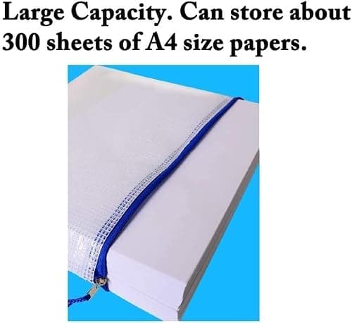 A4 Plastic Zip Wallets - 5PCS Zip Lock Bags Plastic Document Folders Mesh Zipper File Bags Waterproof Travel Storage Pouch for School Office Supplies — view 4
