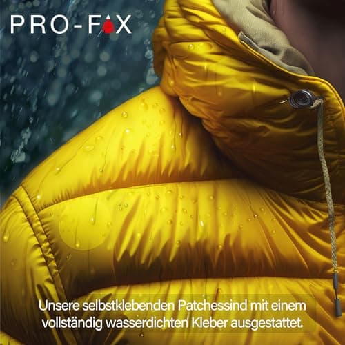 DJR PRO-FIX Ripstop Repair Patch Kit – Waterproof, Tear-Resistant, Pre-Cut Self-Adhesive Patches for Tents, Jackets, Sleeping Bags, Awnings, Backpacks, Beach Gear, Camping & Festivals - Gold — view 6