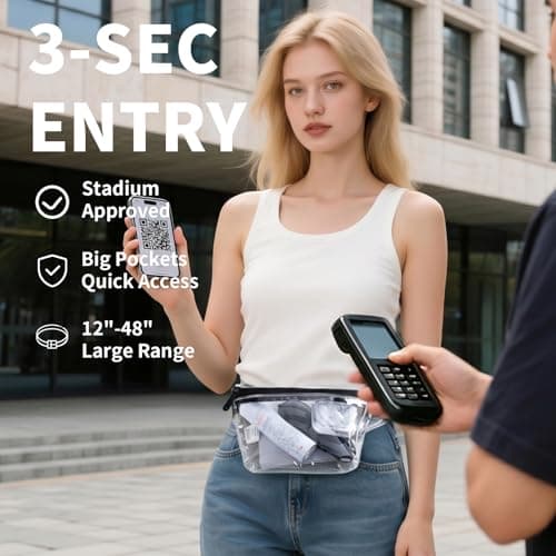 TINYAT Small Clear Bum Bag Fanny Pack Stadium Approved for Women Clear Belt Bag Waterproof Mini Transparent Waist Pack for Concerts, Sports — view 2