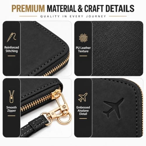 Passport Holder RFID Travel Wallet with Luggage Tag Set for Women & Men — view 3