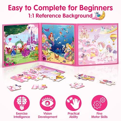 SYNARRY Magnetic Puzzles for 3 4 5 Year Olds Girls, Unicorn Gifts for Girls — view 4