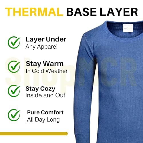ShopMCR Men's Thermal Long Sleeve Top - Soft Polyester & Cotton Blend Base Layer, Winter Warmth, Full Sleeve Insulation, Available in Black, White, Grey & White, Sizes S-2XL Pack of 1 (Black, 2XL) — view 4