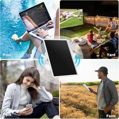 Outdoor Dual Band WiFi Signal Extender/Amplifier, Suitable for 2.4GHz routers, WiFi repeaters, 300Mbps, Coverage Radius up to 490 feet/150m, 15W/5V Solar Panel, IP65 Waterproof, 20000mAh Battery — view 6