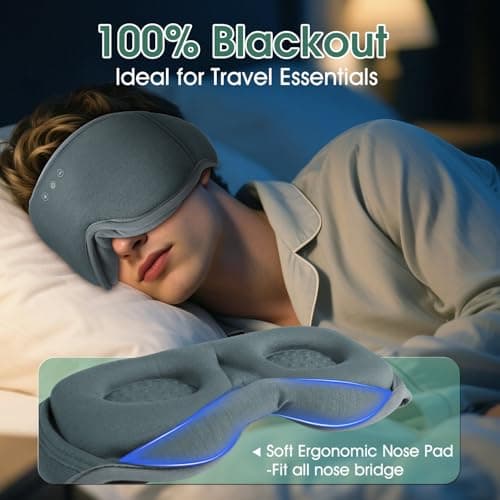 LC-dolida Bluetooth Sleep Eye Mask Headphones,15H Battery & Total Blackout — view 6