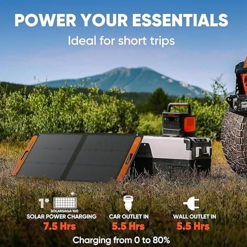 Jackery SolarSaga 100W Portable Solar Panel with Car Charger Cable — view 2