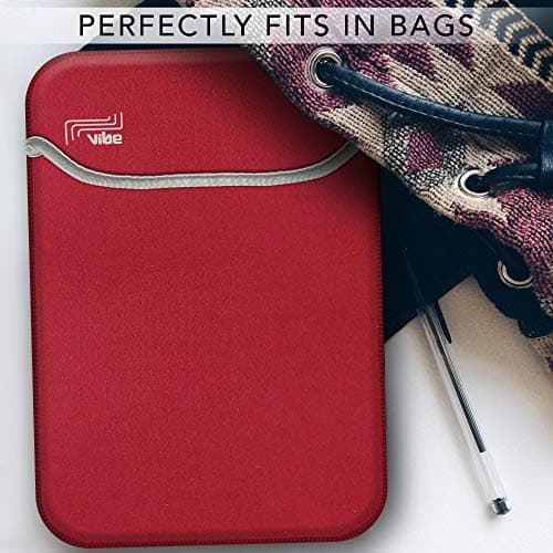 VIBE 10 inch Neoprene Case Sleeve, Compatible for Surface Go 10", iPad Air, iPad 2,3,4 9.7, Samsung Tab A7, Tablet Galaxy Tab E 9.6 & HUAWEI MediaPad Red — view 5
