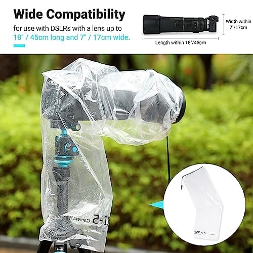 JJC 2-Pack Camera Rain Cover Waterproof for DSLR Lens up to 45cm Long — view 3