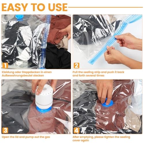 3 Pcs Vacuum Storage BagsVacuum Pack Bags for Clothes, Space Saver Compression Vacuum Bags for Clothing Pillows Duvets Bedding Quilt, Home Storage Organization or Moving or Travel(100 x 120cm) — view 4