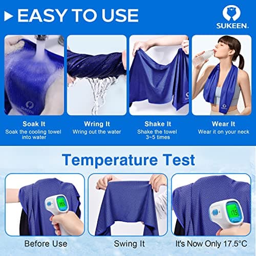 Sukeen [4 Pack Cooling Towel (40"x12"),Ice Towel,Soft Breathable Chilly Towel,Microfiber Towel for Yoga,Sport,Running,Gym,Workout,Camping,Fitness,Workout & More Activities — view 2