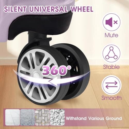Lishetimig Luggage Sets 4 Piece Travel Suitcase Set with ABS Hard Shell Luggage, Secure TSA Lock with 360° Spinner Wheels, 14" 20" 24" 28" Case-Airline Approved (Purple) — view 3