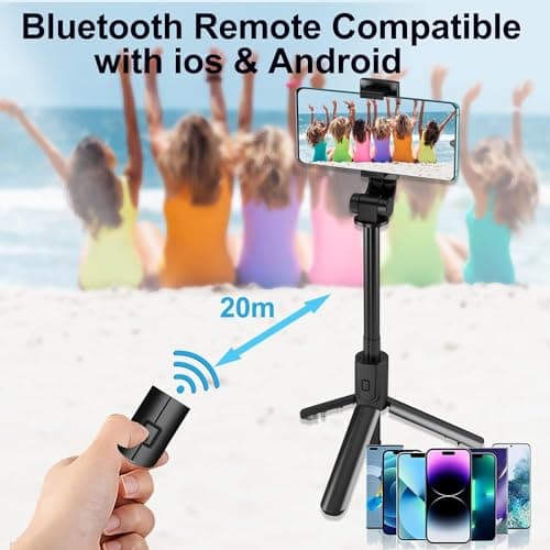 COLORLIZARD Selfie Stick Tripod with Remote, Bluetooth Phone Tripod,Compatible with iPhone, GoPro, Android Phone — view 3