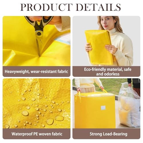 190 L Waterproof Storage Bag Yellow Durable Extra Large — view 4