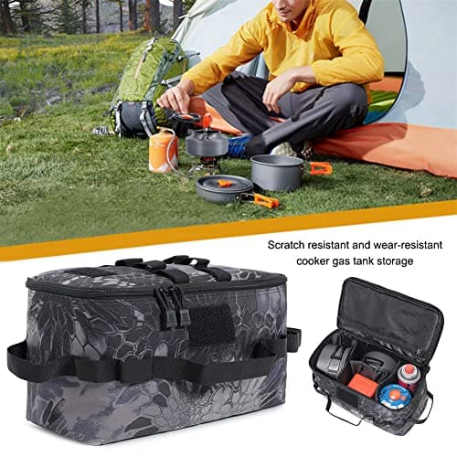 Fiorky Outdoor Camping Storage Bag Gas Stove Canister Pot Carry Bag Portable Camping Stove Carry Bag Outdoor Storage Box Container Scratch Resis-tant for Outdoor Hiking Picnic Travel — view 4