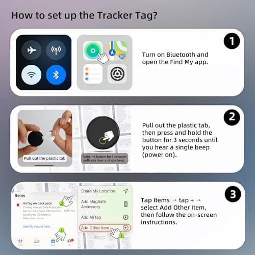 [Apple MFi Certified] iOS Tracker Tag & Holder with Combination Lock, Compatible with Apple Find My AirTag, Air Tag Holder Luggage Lock, for Backpack, Bag, Suitcase (Black + Black Tracker) — view 6