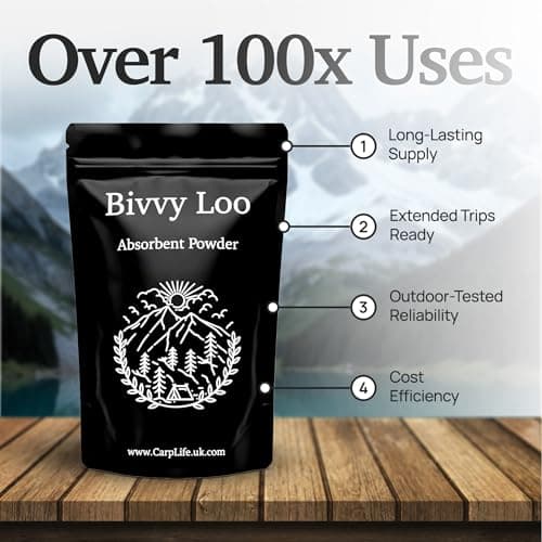 CarpLife Bivvy Loo Absorbent Powder 1kg – Super Absorbent Powder for Portable Toilet For Camping, Fishing, Hiking, Travel Toilets For Adults & Children – Absorbing Powdered Crystals, Granules — view 5