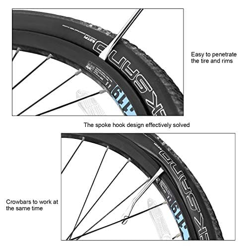 Oumers Multi-Function Bike Bicycle Cycling Mechanic Repair Kit with 3pc Bike Tire Lever 5pc Tyre Patches 1pc Tire Rasp Work Bag — view 5