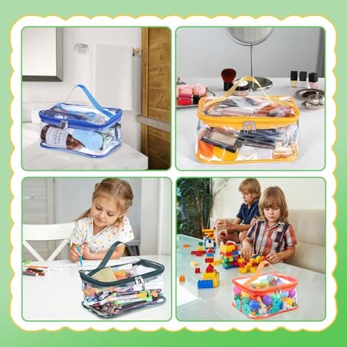 4 Pack Clear Toy Storage Bags, PVC Waterproof Toy Organizer, Colorful — view 6