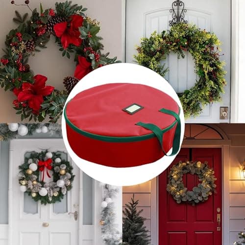 Wreath Storage Container | Dust-Proof Stackable Organizers,Christmas Wreath Storage Bag - for Christmas Moving Ornament Packing Holiday Supplies Toy Organization — view 4