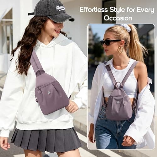 JIECH Anti Theft Crossbody Bags for Women 3 in 1 Convertible Backpack Sling Bag with Wallet Large Oxford Nylon Travel Bag — view 2