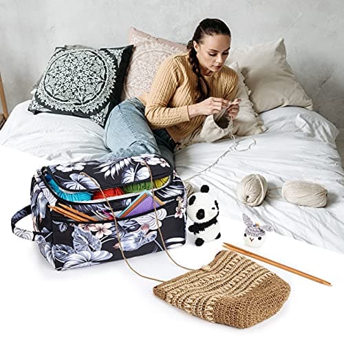 KALIDI Knitting Bag Yarn Wool Crochet Storage Bag Accessories Holder Large — view 5