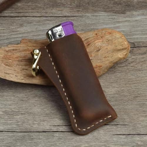 Leather - Leather, Soft Protective Cover Al, Secure Closure | Keychain Pendant With Metal Horseshoe Clip For Pocket Backpack Size Are — view 3