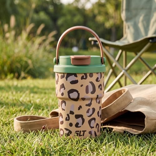 Travel Mugs,450ml Insulated Coffee Cup with Leakproof Lid Carry Handle — view 6