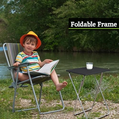 Premier Housewares Folding Camping Table, Lightweight Collapsible Outdoor Picnic Table for Drinks & Coffee, Small Portable Kitchen Work Table, Black — view 5