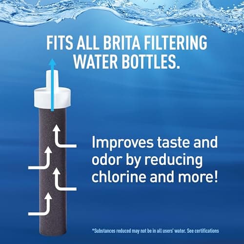 Brita Stainless Steel Water Bottle with Filter, 20 Ounce Premium Double Insulated Water Bottle, BPA Free, Rose — view 5