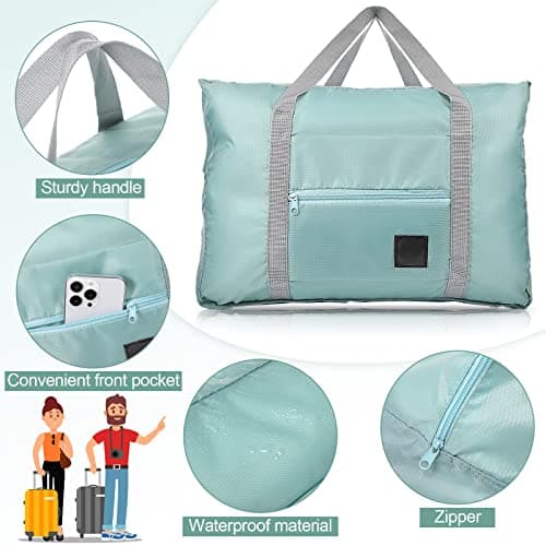 10 Pcs Duffel Bags Bulk Foldable Travel Bags Airlines Carry Bags Women Weekender Overnight Tote Bags Lightweight Luggage Personal Item Gift Bags Sports Gym Bag for Kids Girls Women Men Airport, pink, — view 2