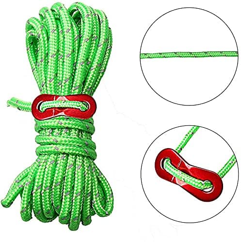 nuosen Guy Ropes, 6 Pack 4mm Tent Guy Line 13 Feet Reflective Cord Guy Line — view 2