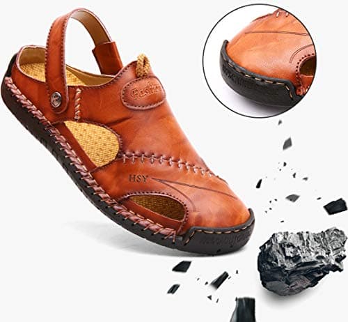 Summer Casual Adjustable Strap Shoes Walking Beach Travel Sandal Slipper Brown , 8 UK =41 EU — view 6