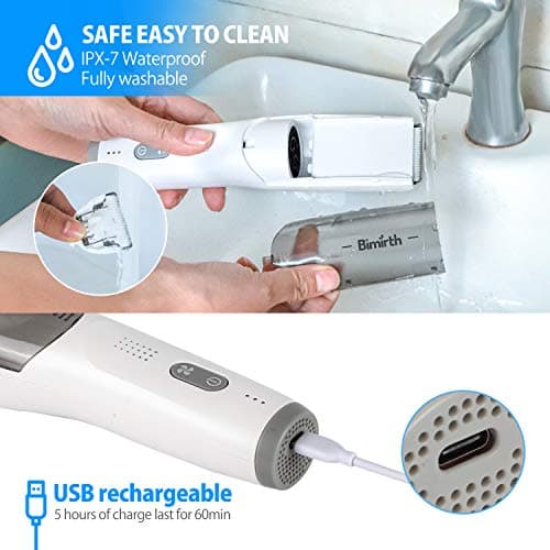 Bimirth Kids Hair Clipper, Vacuum Hair Clipper for Baby, Quiet Kids Hair Trimmer,Silent Hair Clippers for Children, Waterproof Cordless Operation, USB Fast Rechargeable, 3 Guide Combs(Vacuum) — view 4