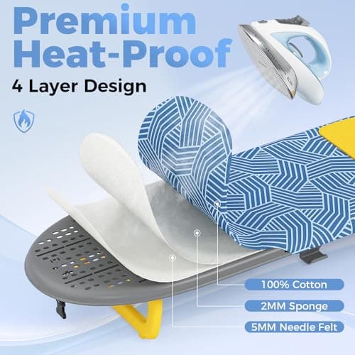 KINGRACK Small Tabletop Ironing Board with Iron Holder,30×81cm,Blue — view 5
