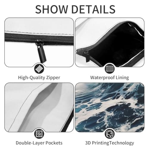 Waterproof Book Sleeve with Zipper & Front Pocket Book Cover Protector — view 4