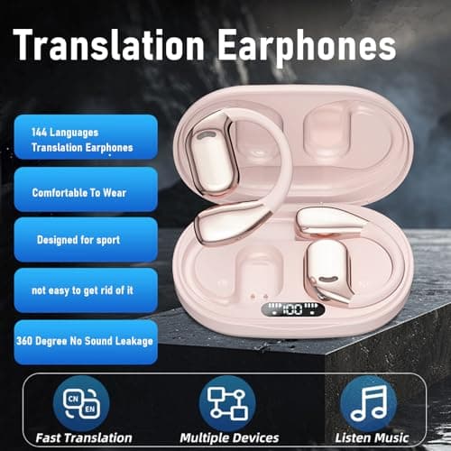 Cocoarm Translator Earbuds, 144 Languages Real-Time Translation, ANC (Nude) — view 3