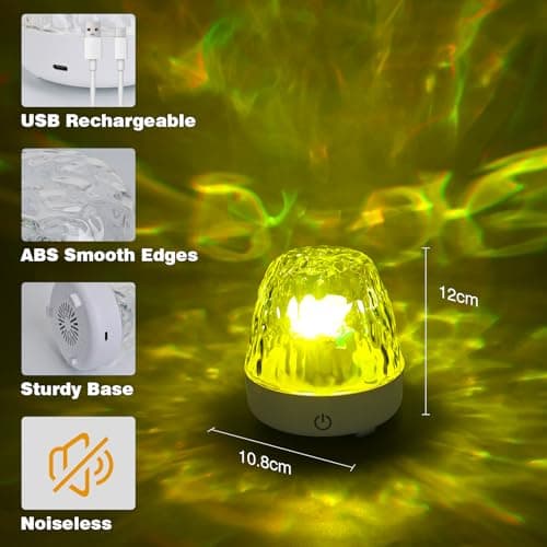 Wixwarmi Galaxy Projector Night Light, 16 Colors Brightness Dimmable Rechargeable Ocean Lights Projectors, Sensory Lights with Remote Control, Ocean Wave Projector for Bedroom/Party/Game Room — view 5