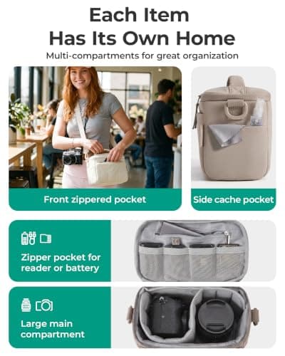 bagsmart DSLR Camera Bag, Shockproof Camera Sling Bag for Mirrorless Camera — view 5