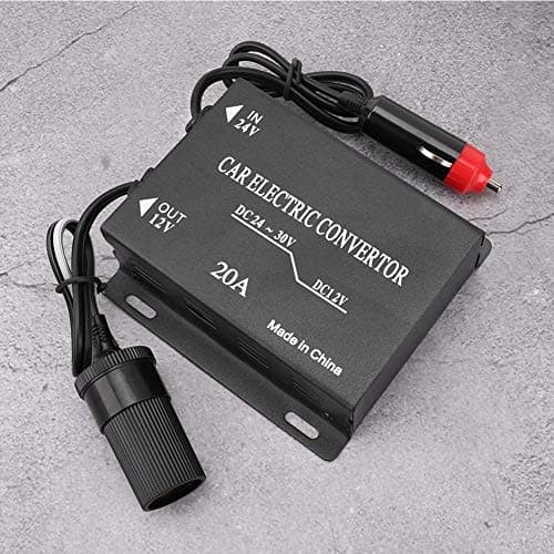 Nikou Step Down Power Supply, 20A Car Power Supply Converter Aluminum Alloy Step Down Transformer 24V To 12V Cigarette Lighter Type for Car Truck Audio — view 5