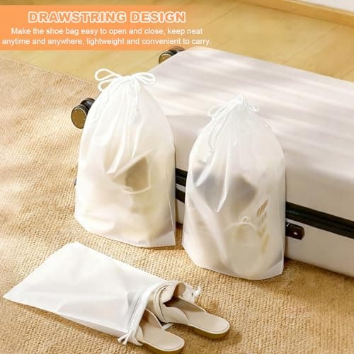 25PCS Shoe Bag Shoe Storage Bags Multifunctional Travel Waterproof Underwear Bag Waterproof Dustproof Transparent Drawstring Storage Bag (30×40cm) for Packing Adults Kids Shoes Luggage Organization — view 4