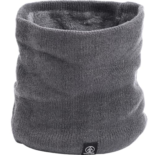 Fjquamitix Neck Warmer for Men Women Thick Fleece Thermal Snood for Men Winter Neck Gaiter Knitted Circle Scarf for Outdoor Sports Cycling Skiing Motorcycle (Dark Grey)