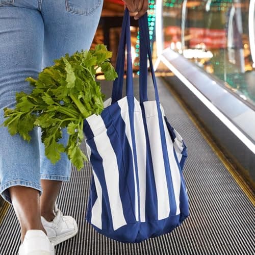 Dock & Bay Everyday Beach Tote Bag - Reusable Beach Handbag & Shopping Carrier - Cabana - Whitsunday Blue — view 6