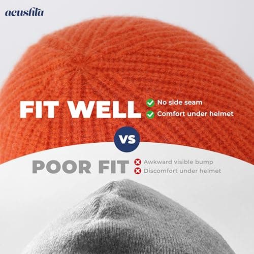 ACUSHLA 100% Merino Wool Balaclava, Thermal Winter Ski Mask Unisex, Orange — view 5