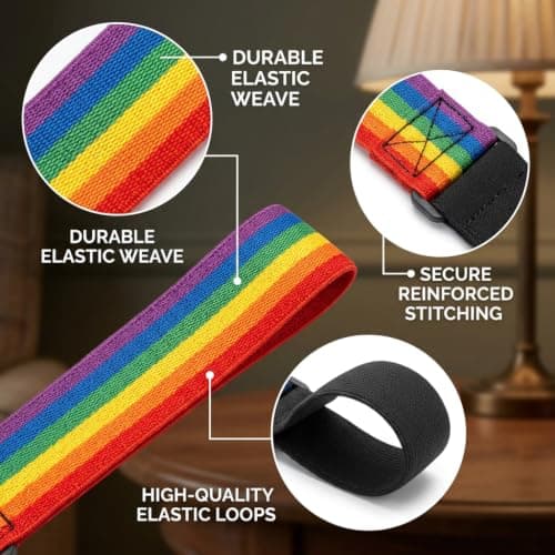 5 PCS Luggage Connector Straps for Suitcases, Luggage Connector Straps,Secure Bag Attachment for Rolling Luggage, Travel Organisation Solution, Set of 5 Straps in 3 Black and 2 Colourful Options with — view 3
