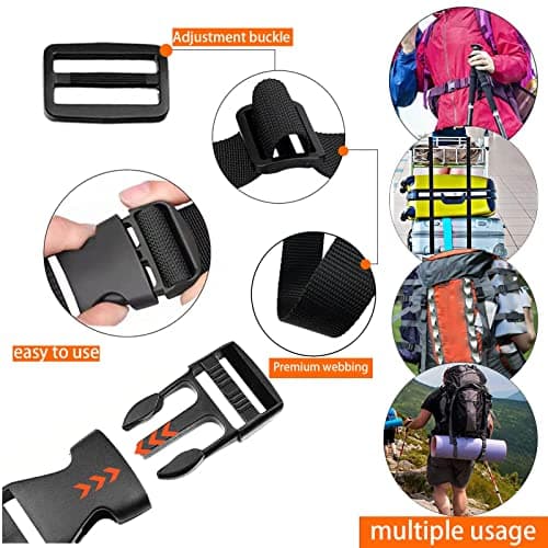 Golf Trolley Cart Bag Straps Webbing Fastener Belt Repalcement & Quick Release Buckle Sleeping Bag Strap - Adjustable & Durable Luggage Suitcase Bag Straps Christmas Tree Straps for Storage — view 6