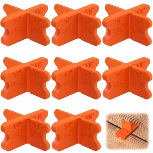 8 Pack Decking Spacers – Multi-Size Orange Deck Board Spacers Tool for Consistent Alignment – Four Gap Sizes 1/16" 1/8" 3/16" 1/4" – Spacers for Composite and Hardwood Patio Decking