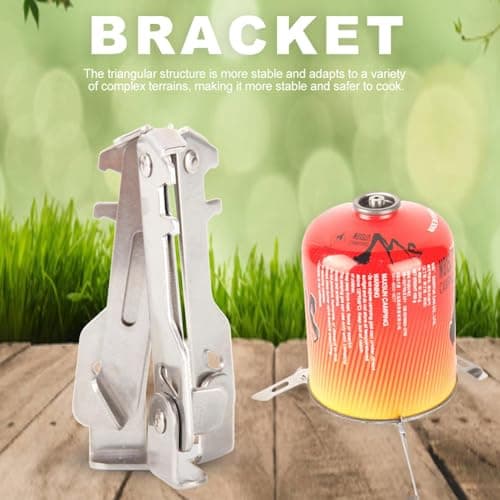 Camp Stove Stand - Tripod Bracket for Gas Can Stabilizer | Foldable Stainless Steel Tank Holder | Portable Cooking Stove Base for Camping | Hiking Burner Support for Outdoor Kitchen | Travel — view 2