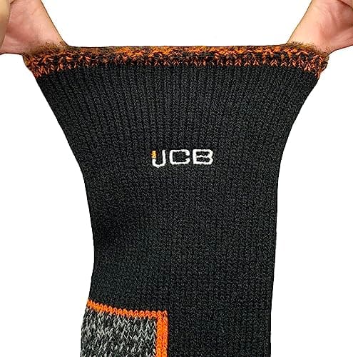 JCB - Mens Thermasock Work Sock - Midweight - Thermal Winter Warm Sock, Heat Holding Socks, Black, 1 pack, UK 6-11, EUR 39-46 (1pk Black) — view 2