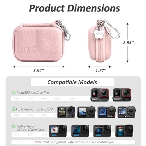 Linpr Action Camera Case for DJI Osmo Action 3/4/5 Pro/6, Pink — view 2